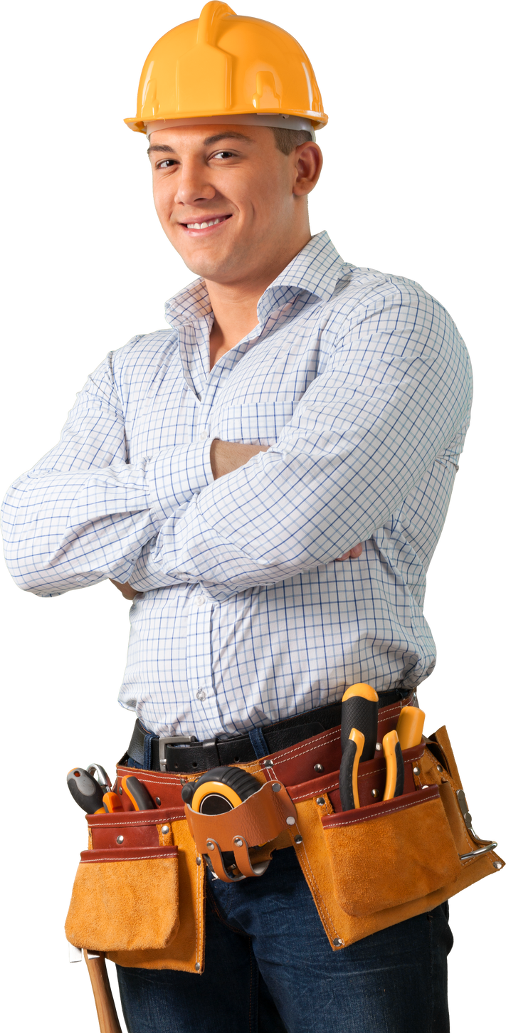 Construction Worker Wearing Hard Hat