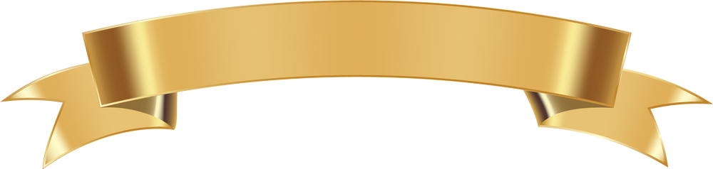 Golden ribbon. Luxury gold label. Glossy metal badge.